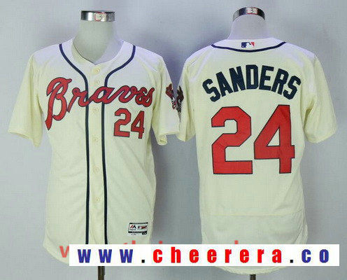 Deion Sanders Atlanta Braves cream jersey
