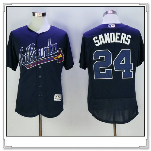 Deion Sanders Atlanta Braves navy Road jersey
