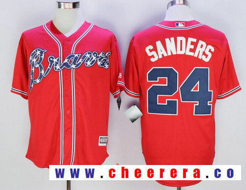 Deion Sanders Atlanta Braves red jersey
