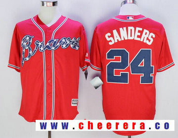 Deion Sanders Atlanta Braves red jersey