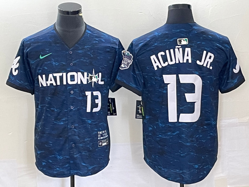 Austin Riley Number Atlanta Braves royal jersey