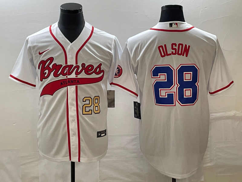 Matt Olson Number Atlanta Braves white jersey