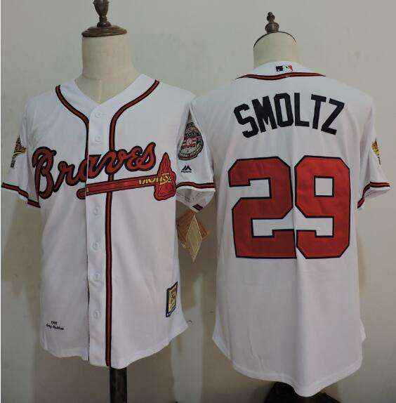 John Smoltz Atlanta Braves white Cooperstown jersey