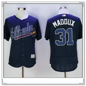 Greg Maddux Atlanta Braves navy Road jersey