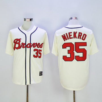 Phil Niekro Atlanta Braves cream Throwback jersey