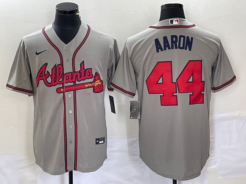 Hank Aaron Atlanta Braves grey jersey