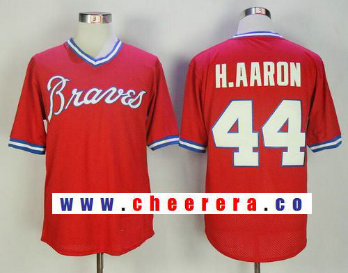 Hank Aaron Atlanta Braves red Throwback jersey