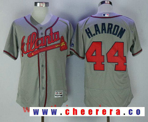 Hank Aaron Atlanta Braves gray Road jersey
