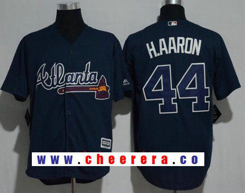 Hank Aaron Atlanta Braves navy jersey