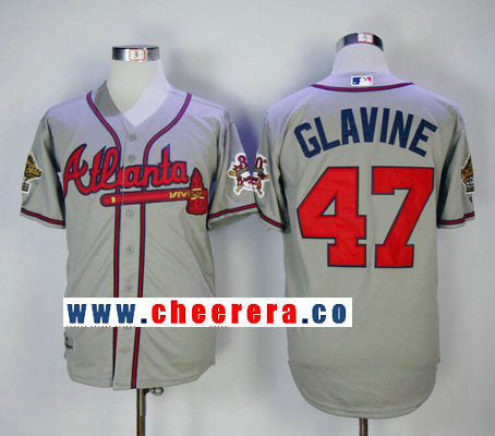 Tom Glavine Atlanta Braves gray Throwback jersey