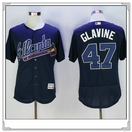 Tom Glavine Atlanta Braves navy Road jersey