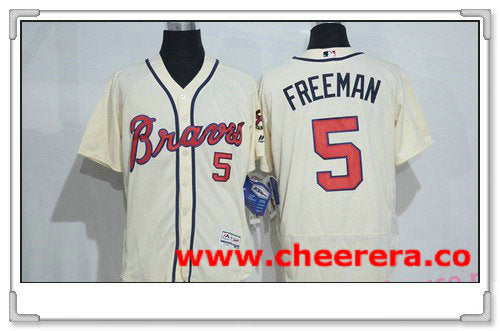 Freddie Freeman Atlanta Braves cream jersey
