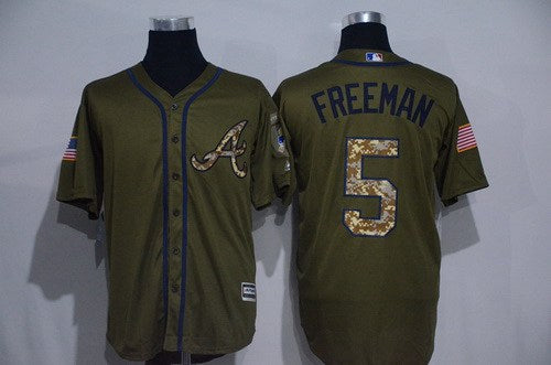 Freddie Freeman Atlanta Braves green Salute To Service jersey