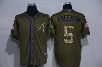 Freddie Freeman Atlanta Braves green Salute To Service jersey