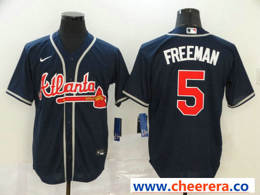 Freddie Freeman Atlanta Braves navy jersey