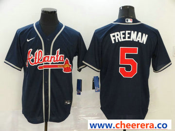 Freddie Freeman Atlanta Braves navy jersey