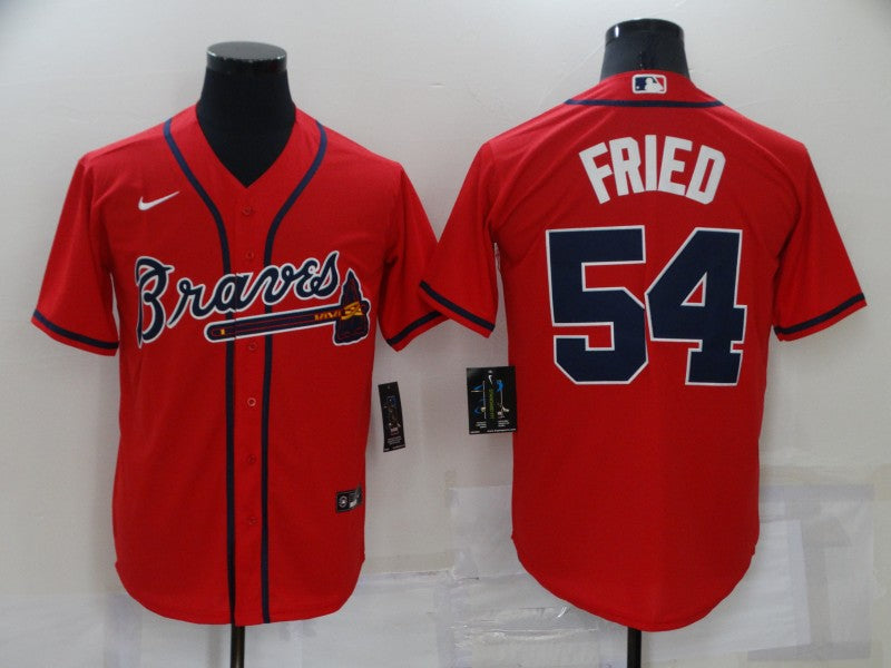Max Fried Atlanta Braves red jersey