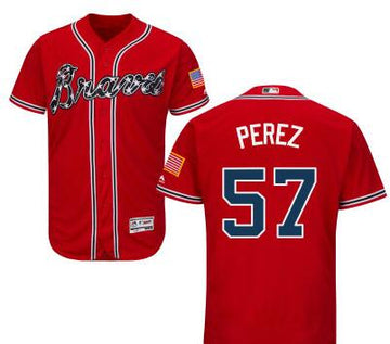Williams Perez Atlanta Braves red jersey