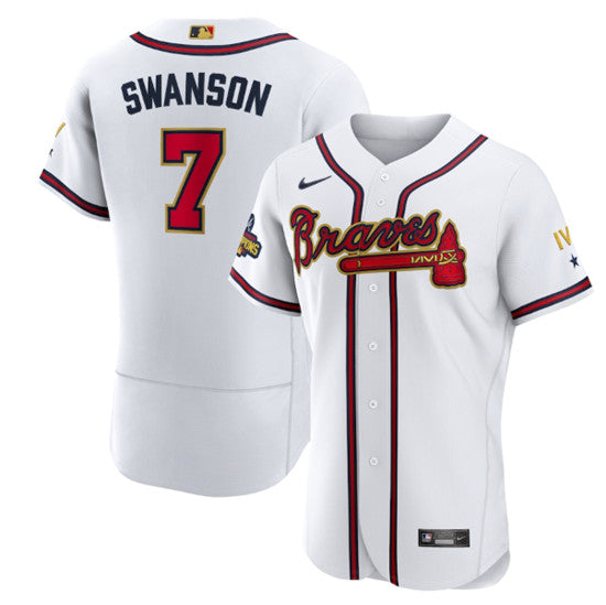 Dansby Swanson Atlanta Braves white jersey