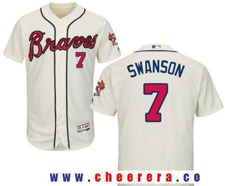Dansby Swanson Atlanta Braves cream jersey