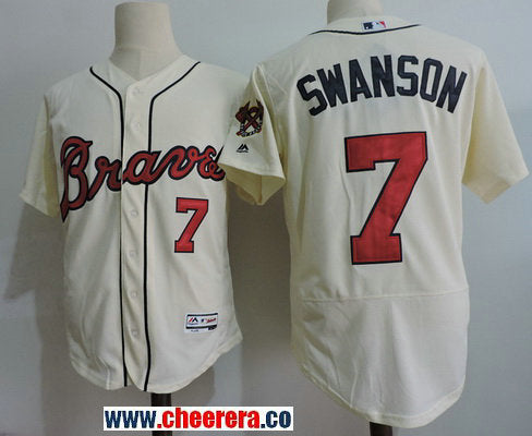 Dansby Swanson Atlanta Braves cream jersey