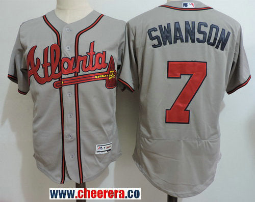 Dansby Swanson Atlanta Braves gray Road jersey