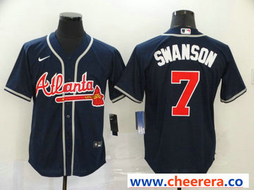 Dansby Swanson Atlanta Braves navy jersey