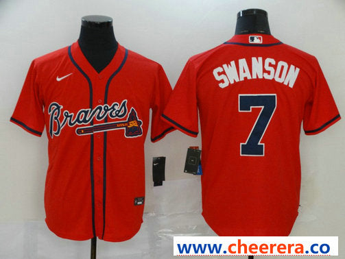 Dansby Swanson Atlanta Braves red jersey