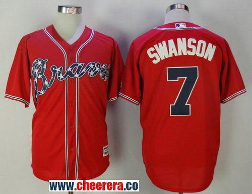 Dansby Swanson Atlanta Braves red jersey