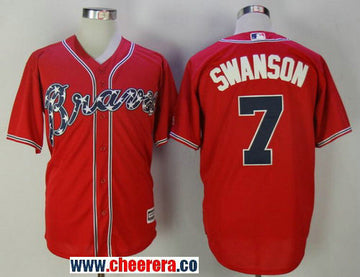 Dansby Swanson Atlanta Braves red jersey