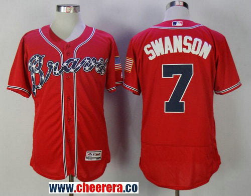 Dansby Swanson Atlanta Braves red jersey