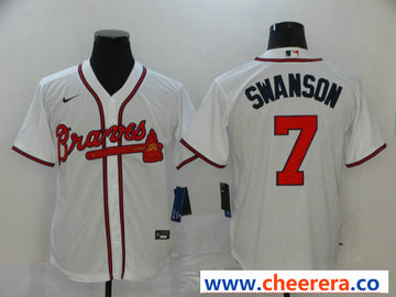 Dansby Swanson Atlanta Braves white jersey
