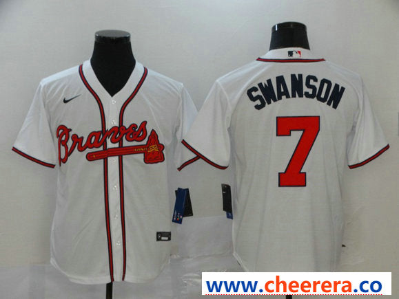 Dansby Swanson Atlanta Braves white jersey