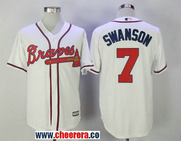 Dansby Swanson Atlanta Braves white Home jersey