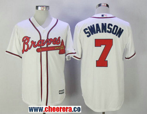 Dansby Swanson Atlanta Braves white Home jersey