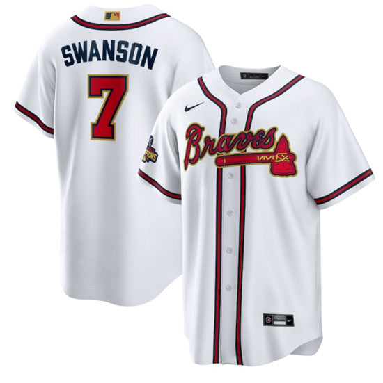 Dansby Swanson Atlanta Braves white jersey