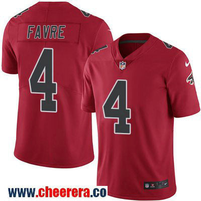 Brett Favre Atlanta Falcons red Color Rush jersey