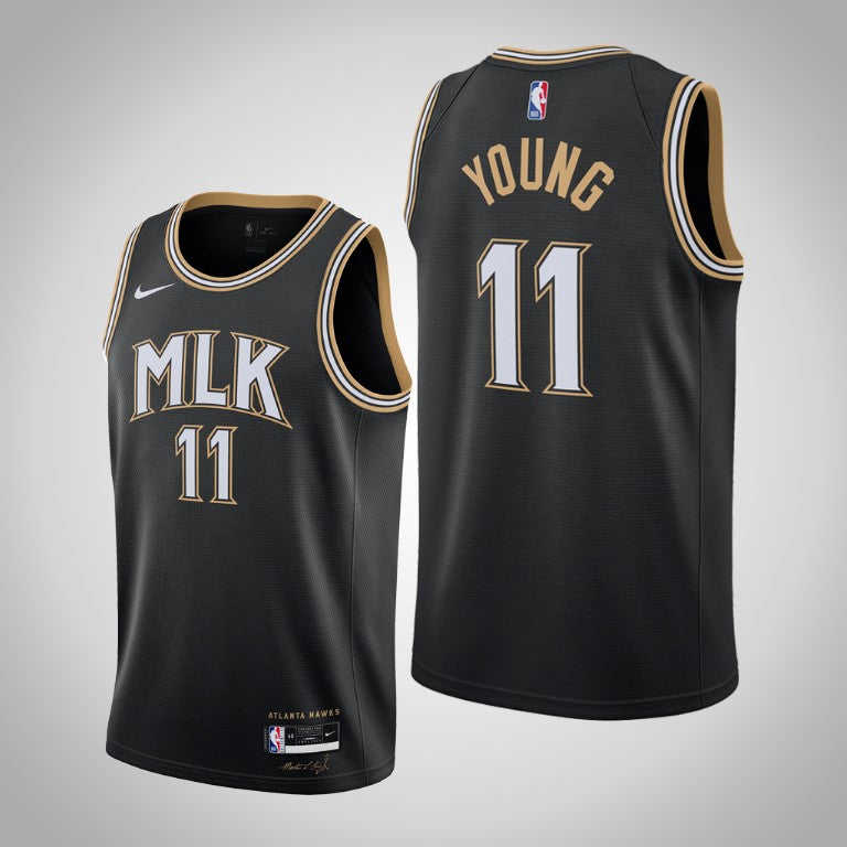 Trae Young Atlanta Hawks black jersey