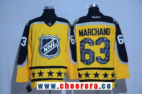 Atlantic Division Brad Marchand Reebok Boston Bruins yellow All-Star jersey