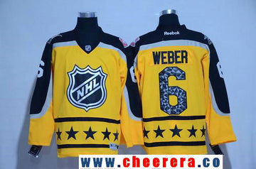 Atlantic Division Shea Weber Reebok Montreal Canadiens yellow All-Star jersey