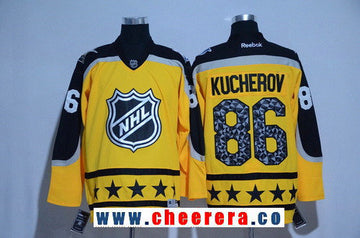 Atlantic Division Nikita Kucherov Reebok Tampa Bay Lightning yellow All-Star jersey
