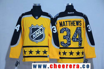 Atlantic Division Auston Matthews Reebok Toronto Maple Leafs yellow All-Star jersey