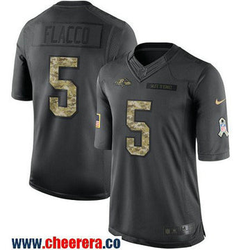 Baltimoe Joe Flacco Baltimore Ravens black Salute To Service jersey