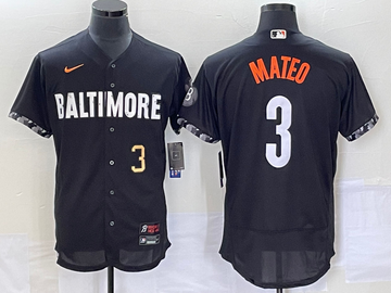 Jorge Mateo Number Baltimore Orioles black City Connect jersey