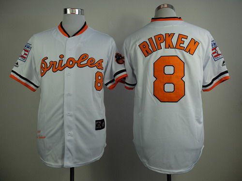 Cal Ripken Baltimore Orioles white Throwback jersey