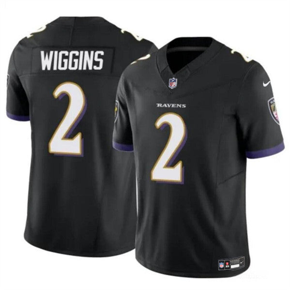 Nate Wiggins Baltimore Ravens black Vapor jersey