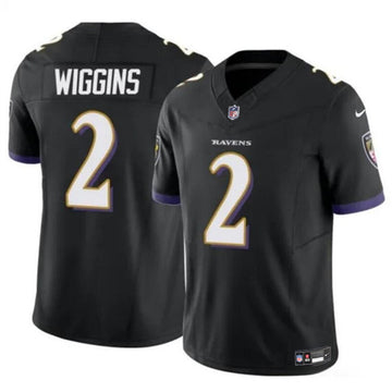 Nate Wiggins Baltimore Ravens black Vapor jersey