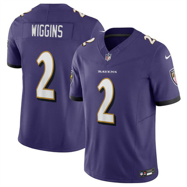 Nate Wiggins Baltimore Ravens purple Vapor jersey