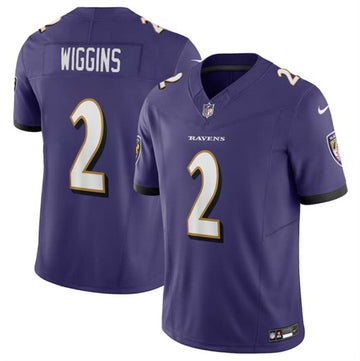 Nate Wiggins Baltimore Ravens purple Vapor jersey