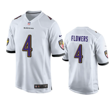 Zay Flowers Baltimore Ravens white Game jersey